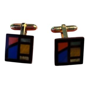 Vintage Hayward gemstone mosaic cufflinks